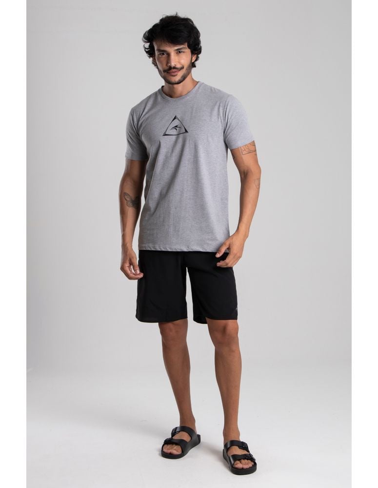 Camiseta Silk Slim Fit Triangle Mescla Cinza