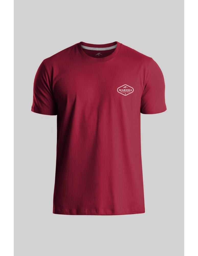 Camiseta Silk Slim Fit Label Bordo Profundo