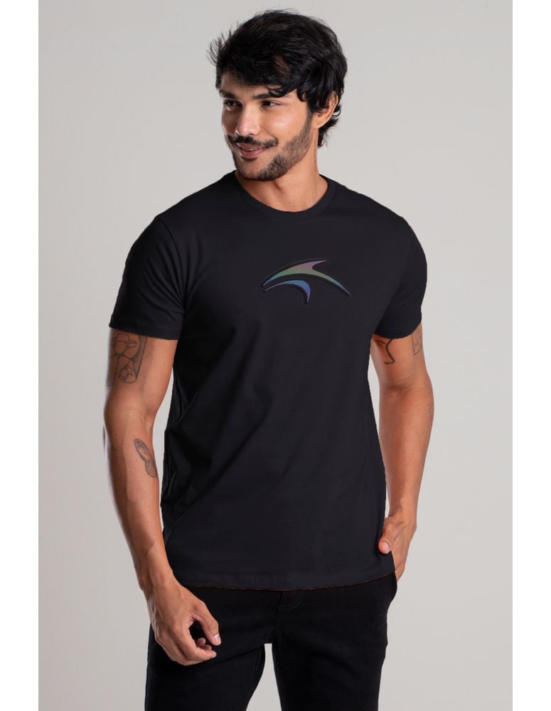 Camiseta Especial Emboss Logo Refletivo Preto