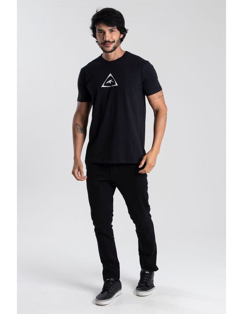 Camiseta Silk Slim Fit Triangle Preto
