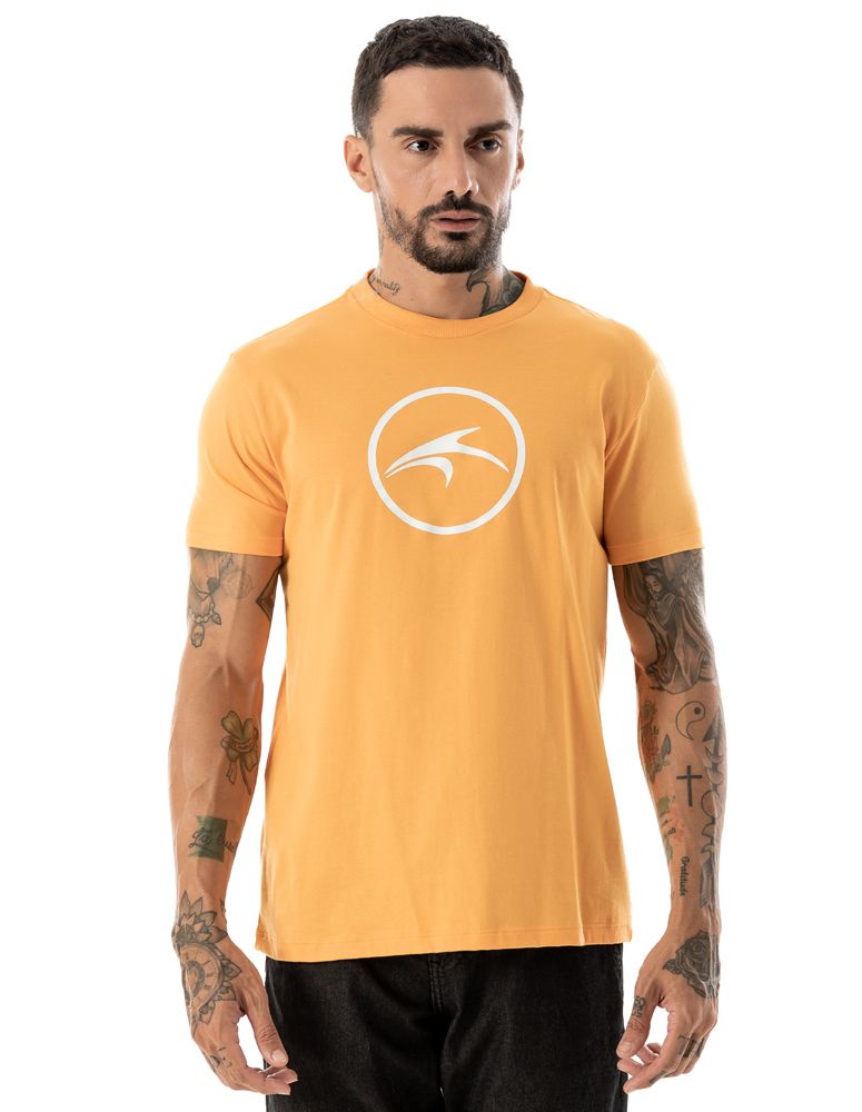 Camiseta Silk Slim Colorway Laranja Mango