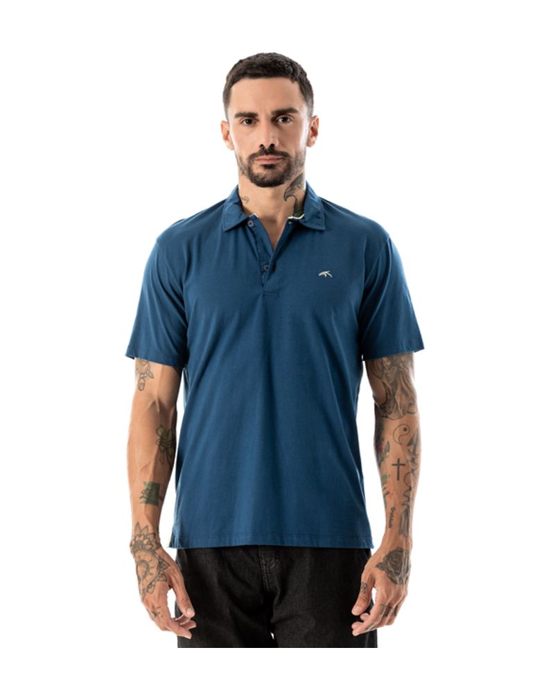 Camiseta Polo Cotton Azul Navy