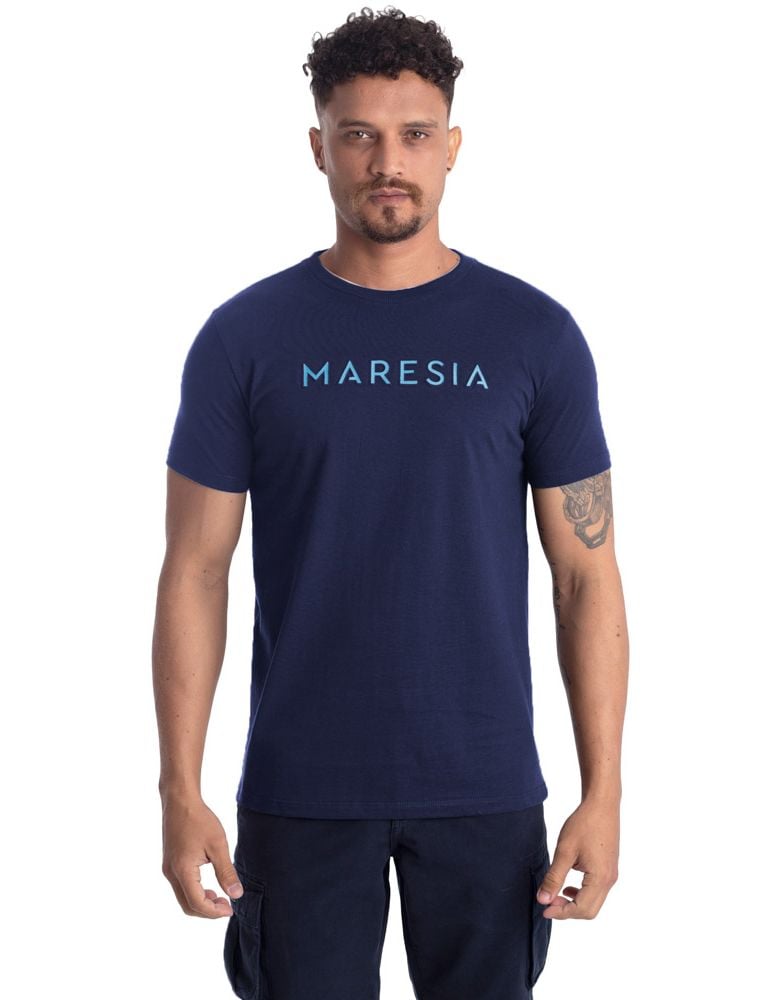 Camiseta Especial Embossing Assinatura Azul Navy