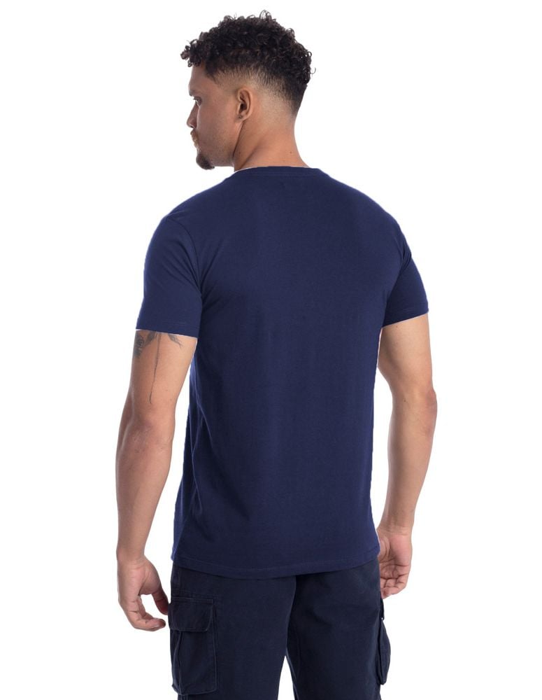 Camiseta Especial Embossing Assinatura Azul Navy
