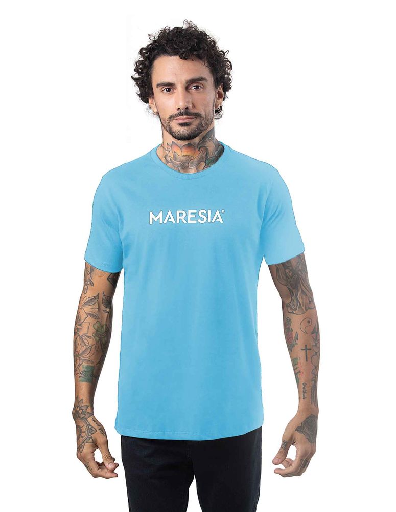 Camiseta Silk Slim Fit Colorway Type Azul Hawaii