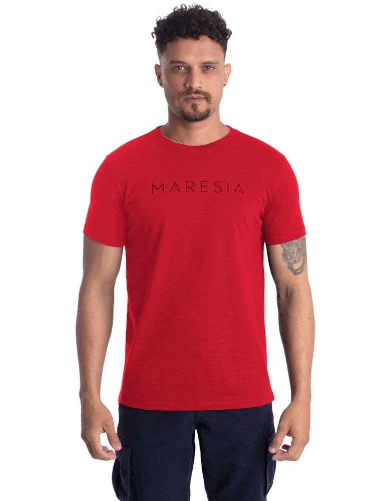 Camiseta Especial Embossing Assinatura Vermelho