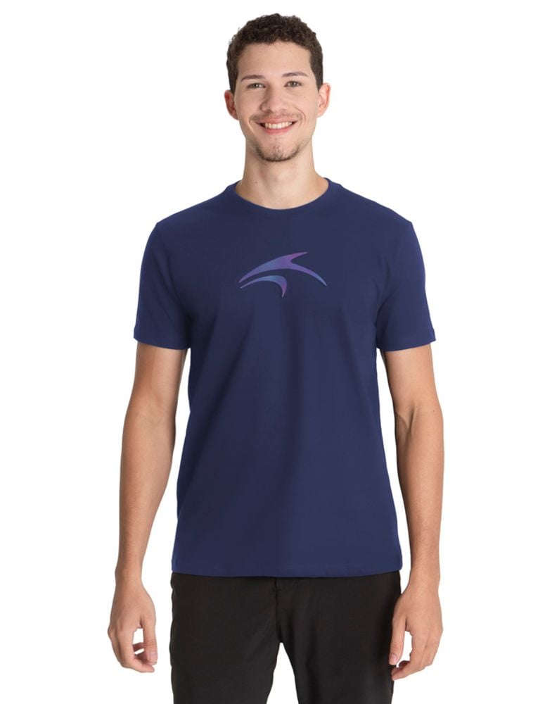 Camiseta Especial Emboss Logo Refletivo Azul Navy