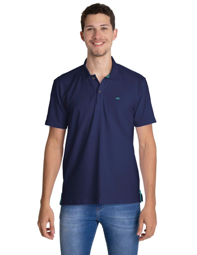 Camiseta Polo Cotton Azul Marinho