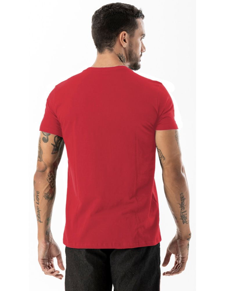 Camiseta Especial Gola V Essential Vermelho