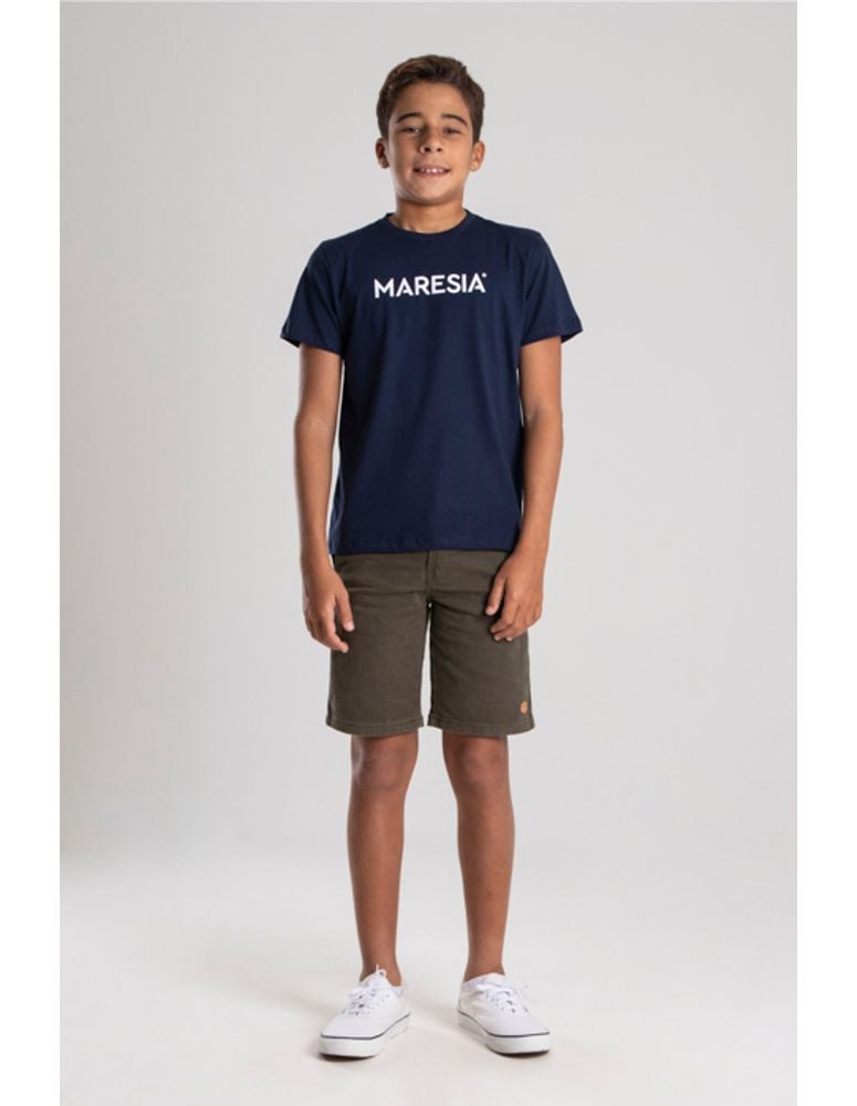 Camiseta Silk Juvenil Colorway Type Azul Navy