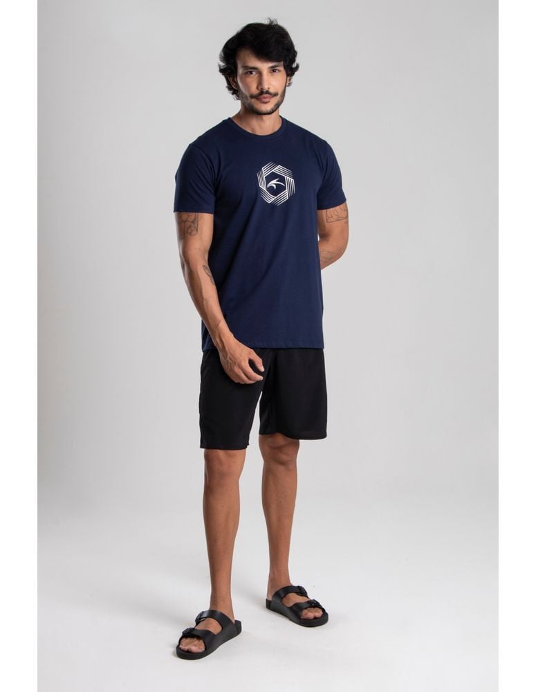 Camiseta Silk Slim Fit Fiber Azul Navy