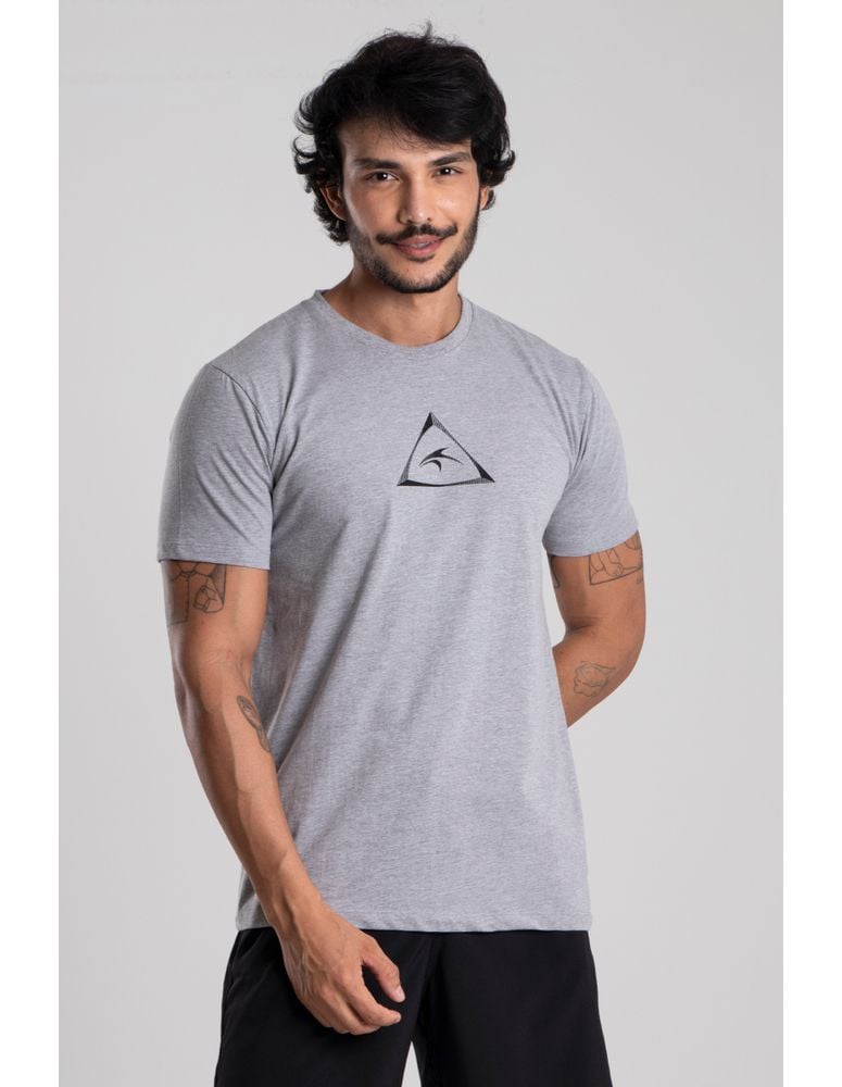 Camiseta Silk Slim Fit Triangle Mescla Cinza