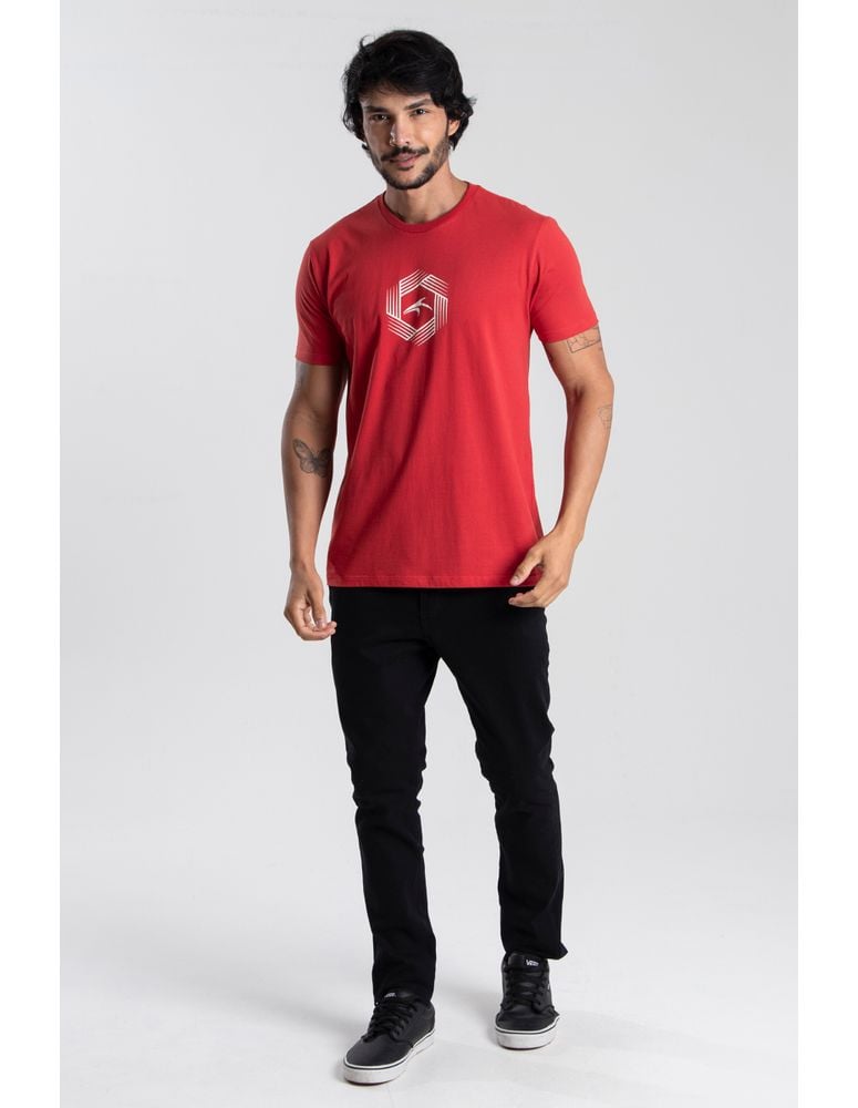 Camiseta Silk Slim Fit Fiber Vermelho Carmim