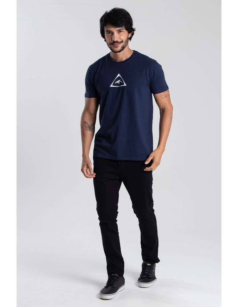 Camiseta Silk Slim Fit Triangle Azul Navy