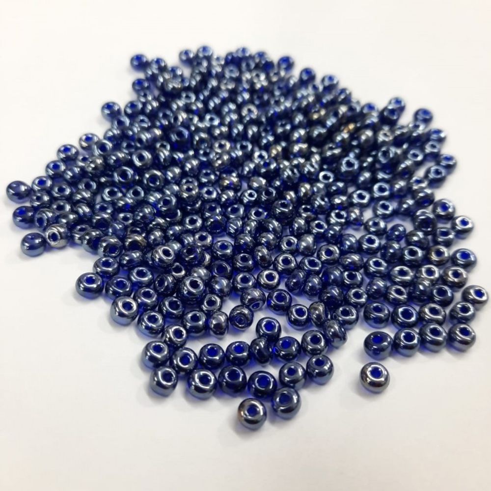 Miçanga Indiana Transparente Lustroso Azul 36100 - 6/0(4,1mm) 500 gramas