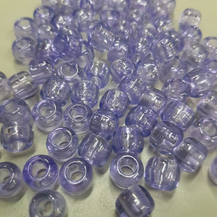 Miçanga Tererê Transparente Roxo 119 - 10mm 250g Aprox. 560 Peças