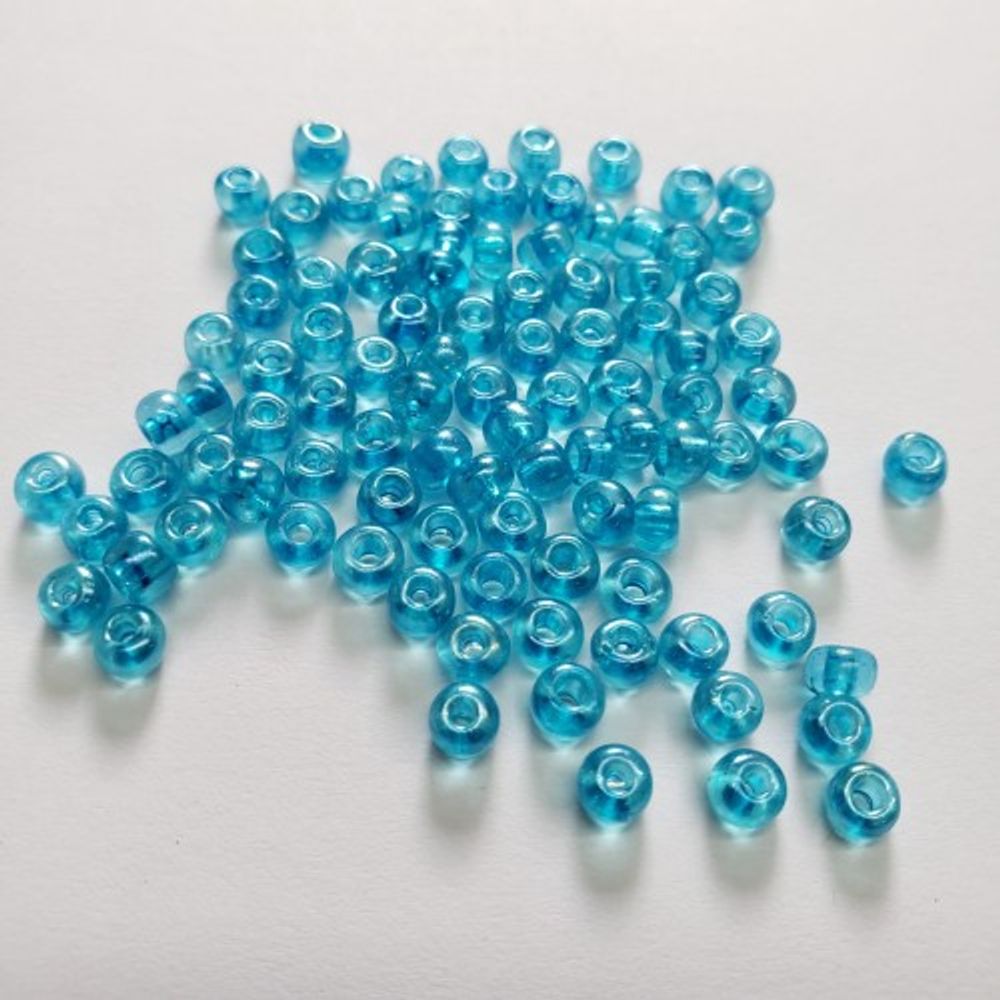 Miçanga Indiana Cristal Fio Azul Turquesa P24 - 9/0 (2,6mm) 500 gramas