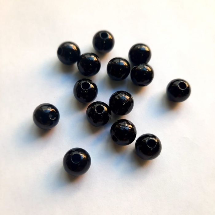 Pérola ABS Com Furo Passante Preta - 8mm 500g
