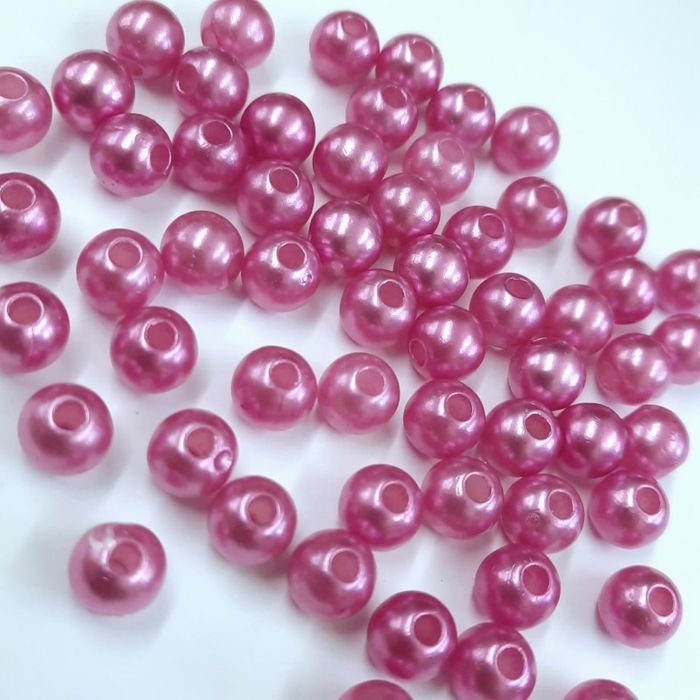 Pérola ABS Com Furo Passante Lilás 25 - 8mm 500g