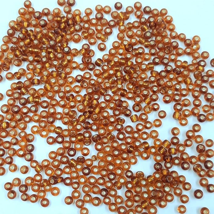 Miçanga Chinesa Transparente Mel Escuro 22C* - 8/0(2,9mm) 500g