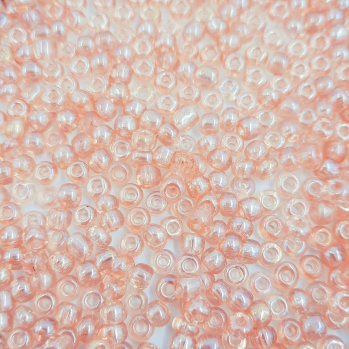 Miçanga Chinesa Transparente Rosa 109A - 6/0(4,1mm) 500g