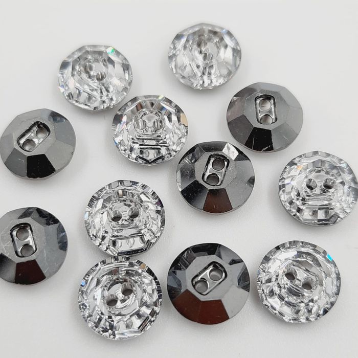 Botão Swarovski 3022 Cristal - 8mm 12 Peças