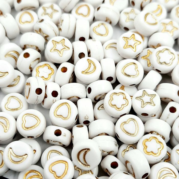 Entremeio Redondo Infantil Branco Com Dourado - 7mm 25g