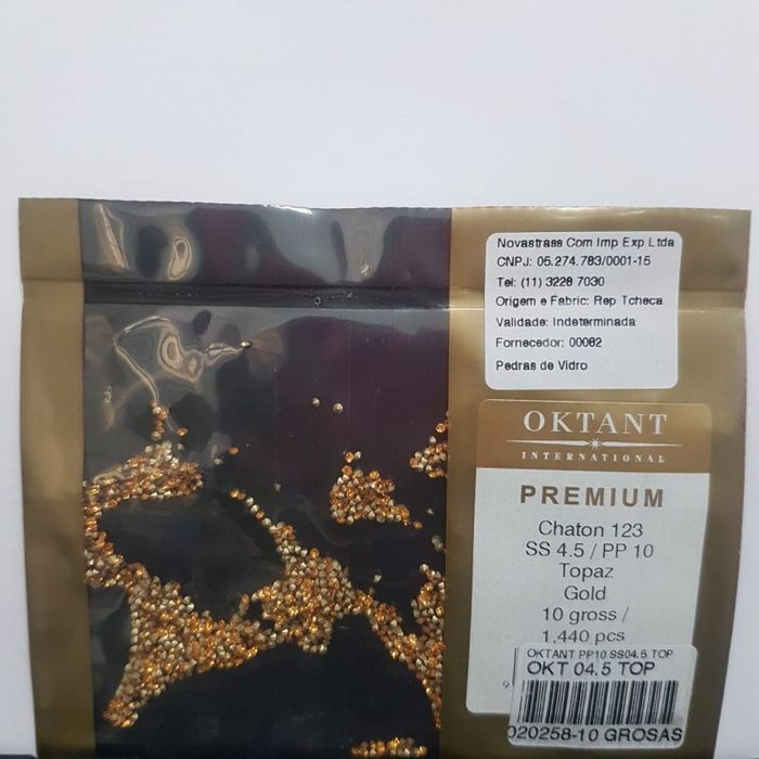 Strass Oktant Premium Topázio - SS4,5/PP10(1,60-1,70mm) 1.440 Peças