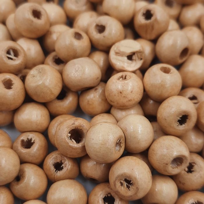 Bolinha de Madeira Bege - 8mm 25g