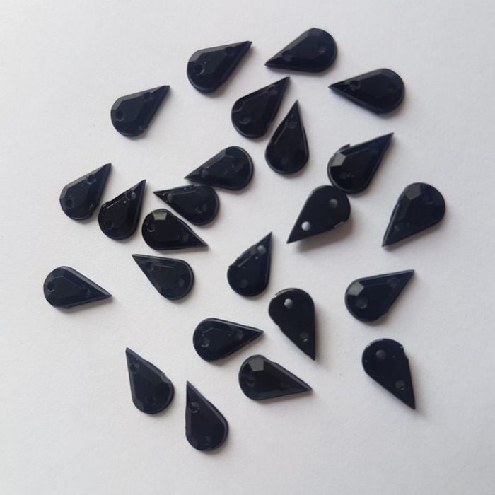 Chaton Acrílico Gota 2 Furos Jet - 5x8mm com 100 Peças