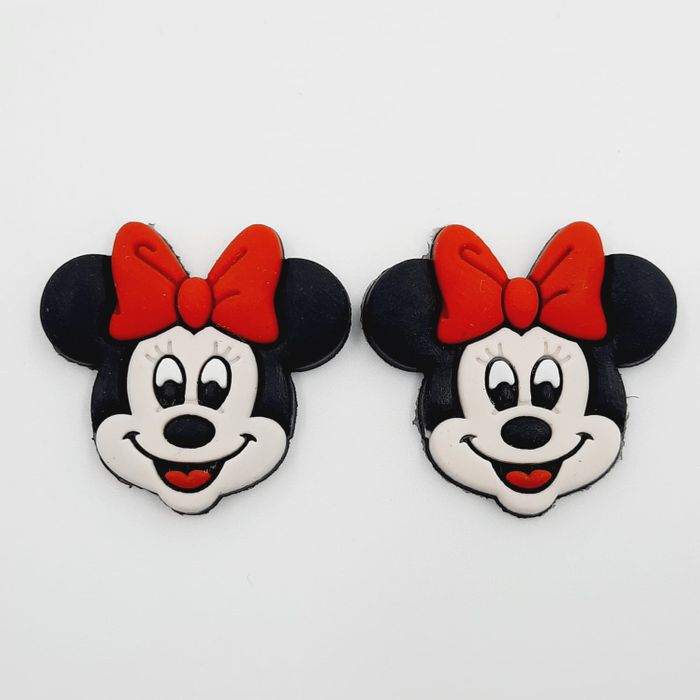 Aplique Emborrachado Minnie - 32x31mm 2 Peças