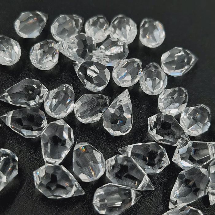 Pingente Tcheco Gota Cristal - 10x6mm 36 Peças