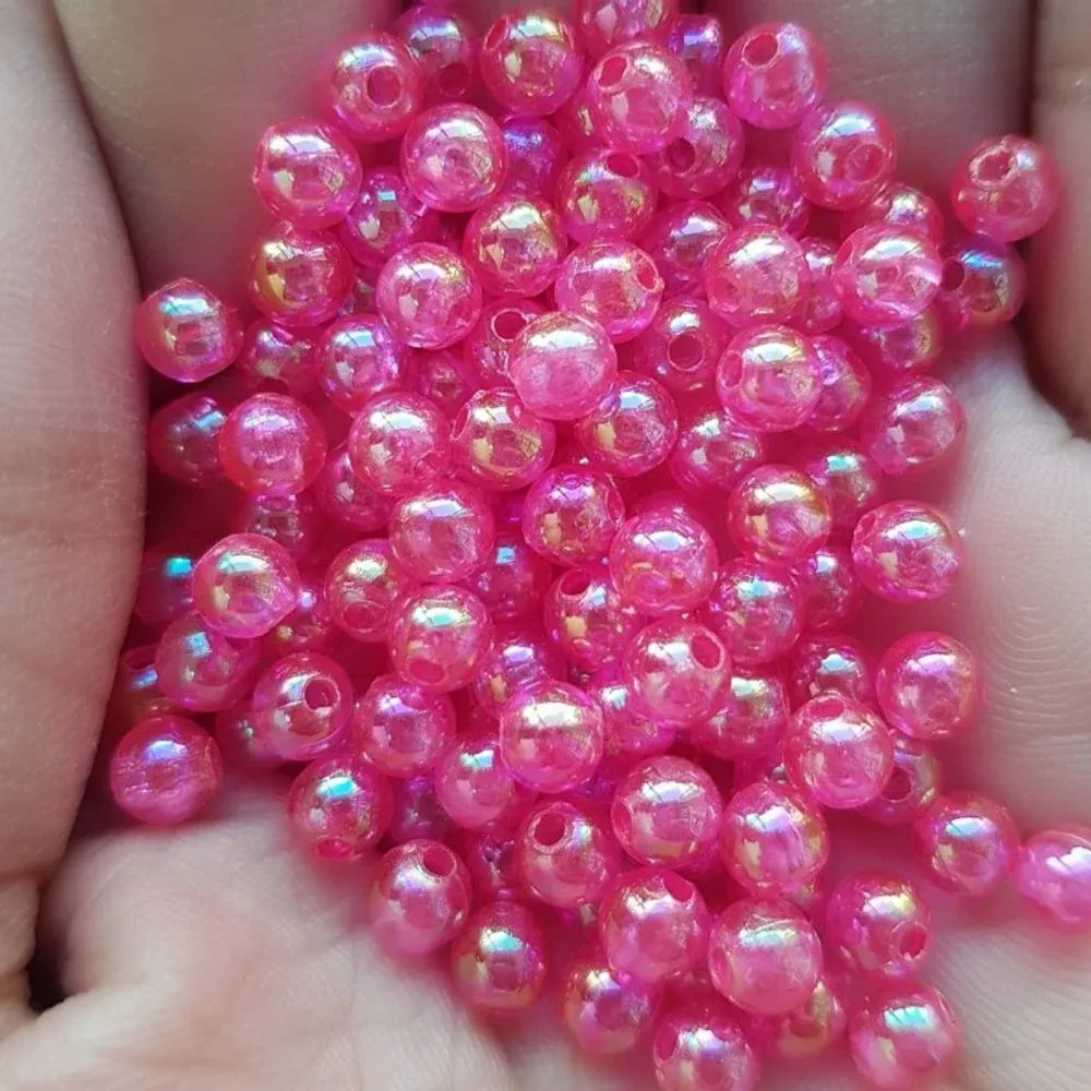 Bolinha Transparente Pink Aurora Boreal - 5mm 25g