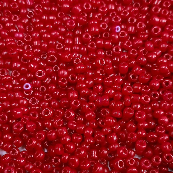 Miçanga Chinesa Fosca Vermelho Escuro 45 - 9/0(2,6mm) 25g Aprox. 1.200 Peças