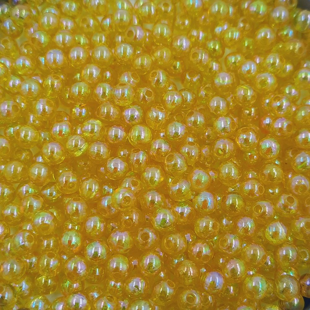 Bolinha Transparente Amarelo Aurora Boreal - 5mm 25g