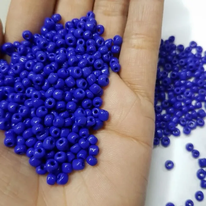 Miçanga Chinesa Fosca Azul Royal 048 - 9/0(2,6mm) 25g Aprox. 1.200 Peças