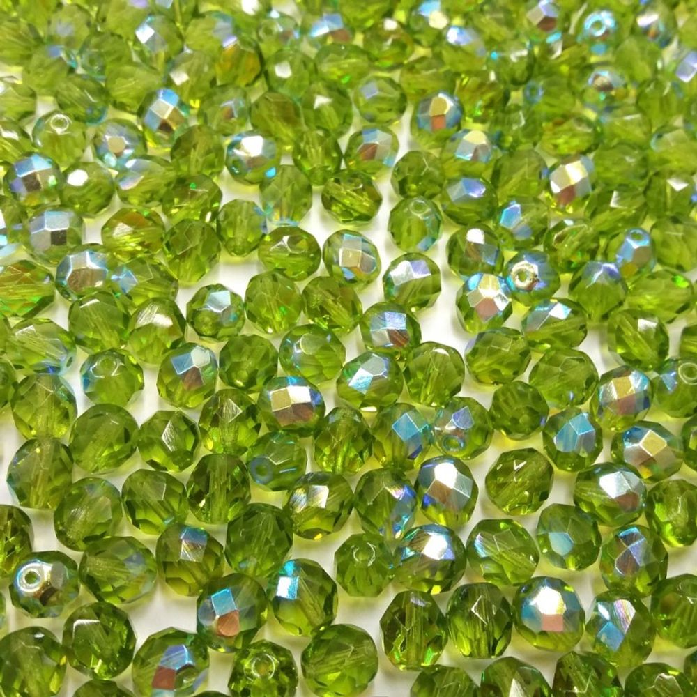 Cristal Facetado Verde Aurora Boreal 5023 - 4mm 300 Peças