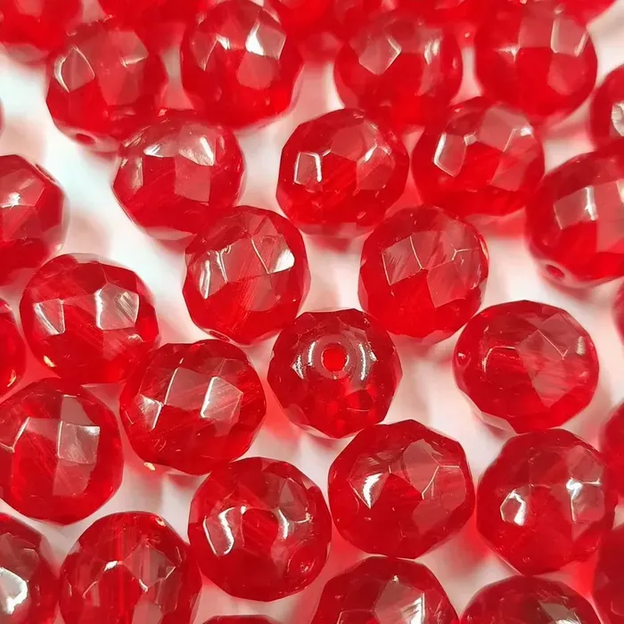 Fio Cristal 4mm Facetado Vermelho 9008 - 1 Fio Aprox.120Peças