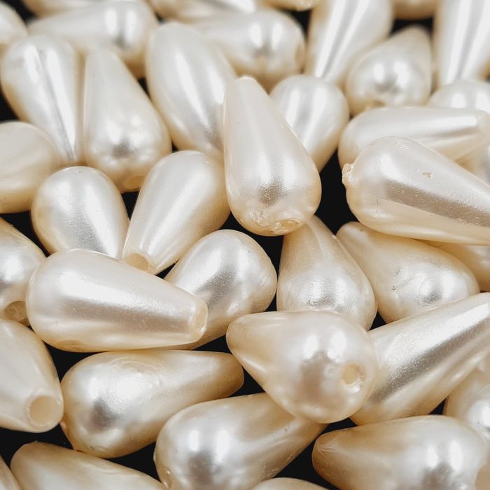 Pérola Gota ABS Creme - 7x15mm 25g