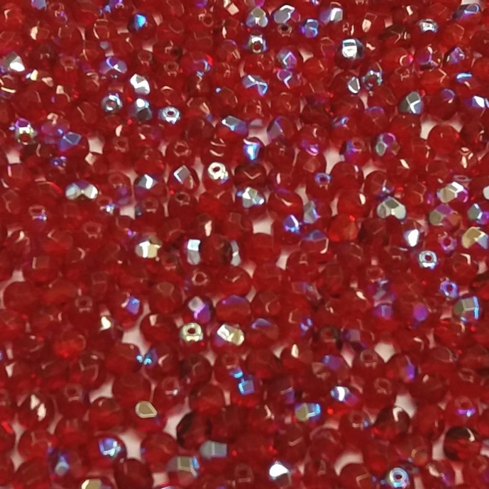Cristal Facetado Vermelho AB 9008 - 4mm com 150 Peças