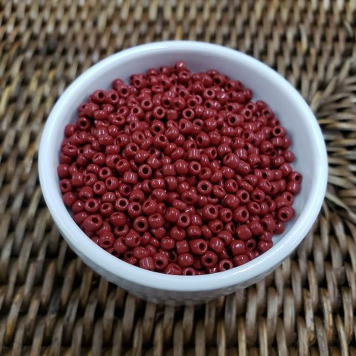 Miçanga Chinesa Fosca Marrom 46 - 8/0(2,9mm) 25g Aprox. 900 peças