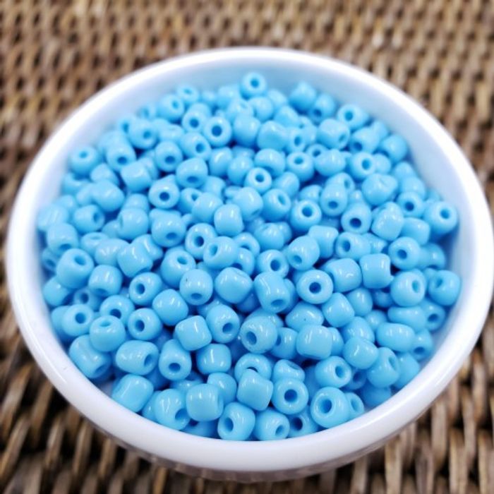 Miçanga Chinesa Fosca Turquesa 43 - 8/0(2,9mm) 25g Aprox. 900 peças