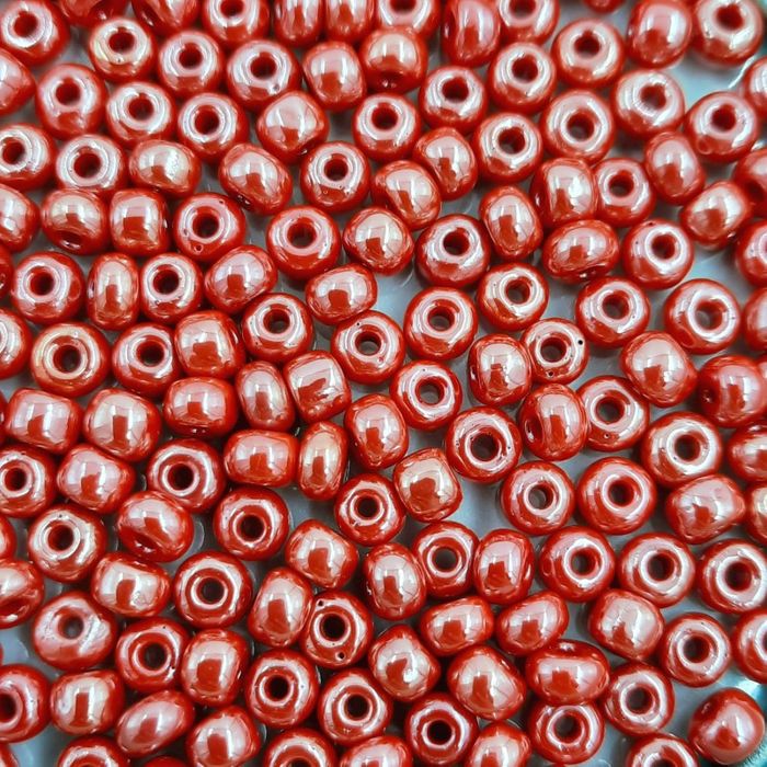 Miçanga Asmara Fosca Vermelho Claro Lustroso 98170 - 6/0(4,1mm) 25g Aprox. 300 Peças