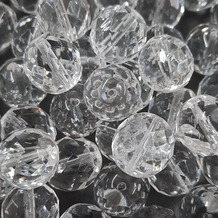 Fio Cristal 4mm Facetado Cristal 0001 - 1 Fio Aprox. 120 Peças