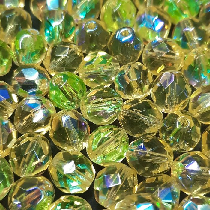 Cristal Facetado Amarelo Aurora Boreal 8012 - 6mm 120 Peças