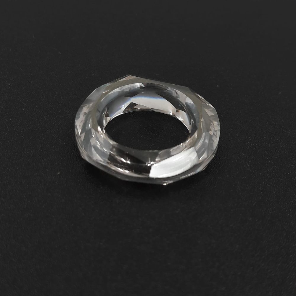 Argola De Vidro Cristal Silver Shade - 20mm 1 Peça