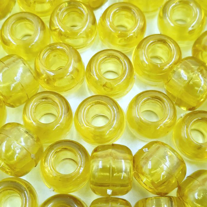 Miçanga Tererê Transparente Amarelo 101 - 10mm 250g Aprox. 560 Peças