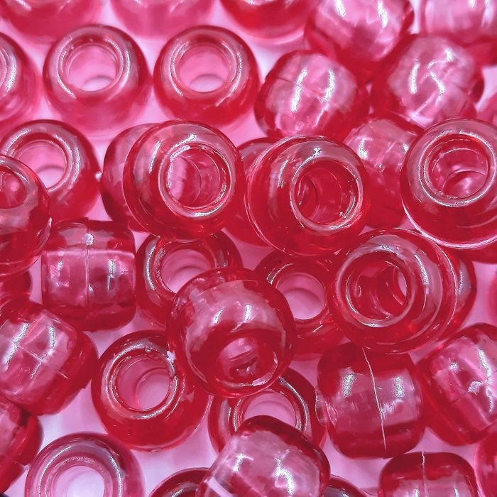 Miçanga Tererê Transparente Rosa 110 - 10mm 250g Aprox. 560 Peças