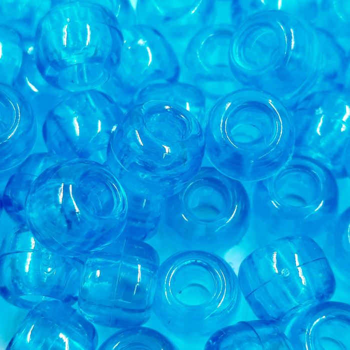 Miçanga Tererê Transparente Azul Claro 111 - 10mm 25g Aprox. 56 Peças