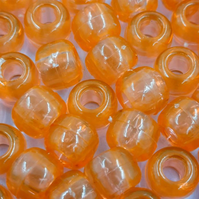 Miçanga Tererê Transparente Laranja 128 - 10mm 25g Aprox. 56 Peças